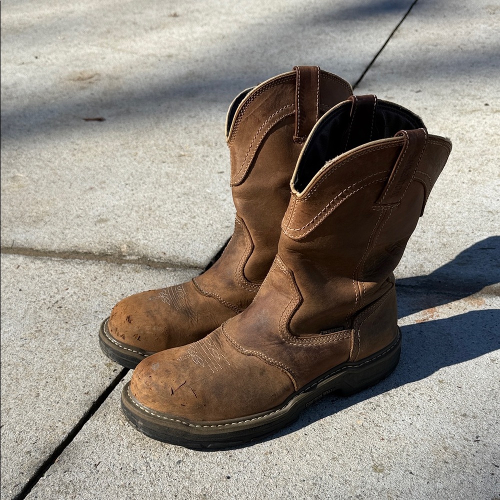 Men's Brown Leather Wolverine work boots